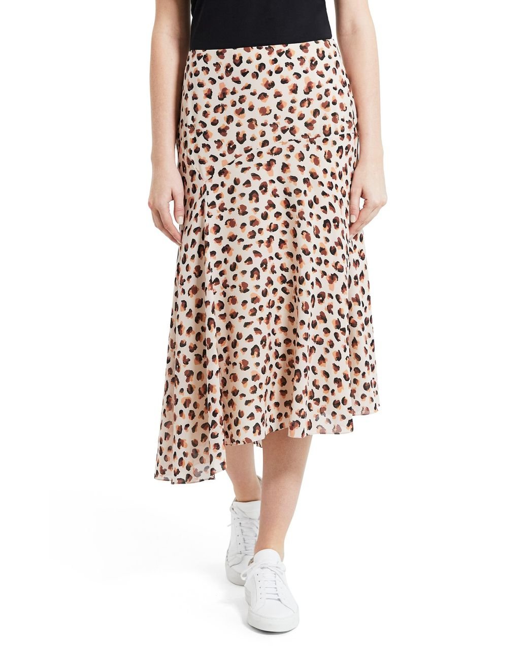 Theory Leopard Print Asymmetric Silk Skirt | Lyst