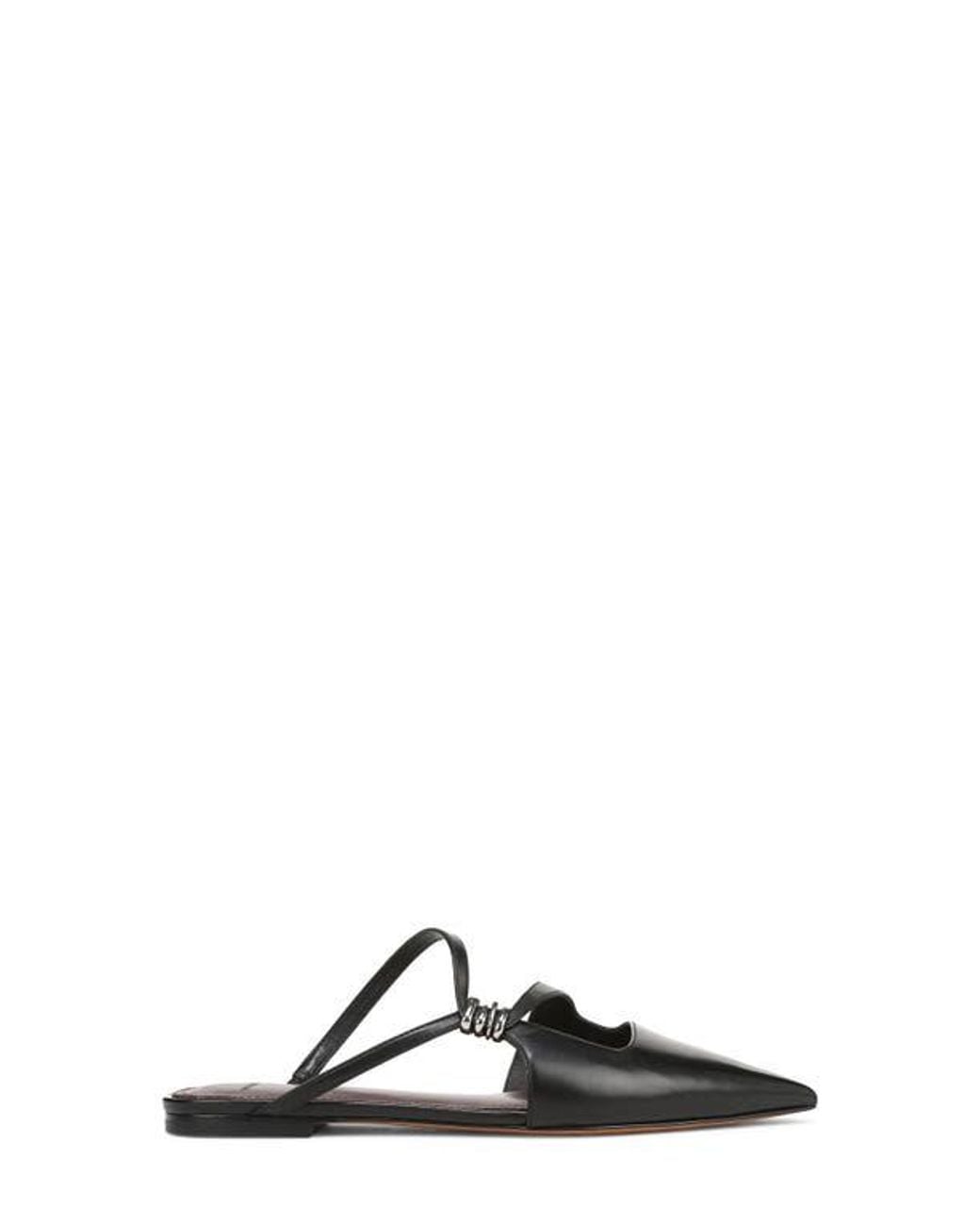 Vince Black Gilia Strappy Pointed Toe Flat Mule