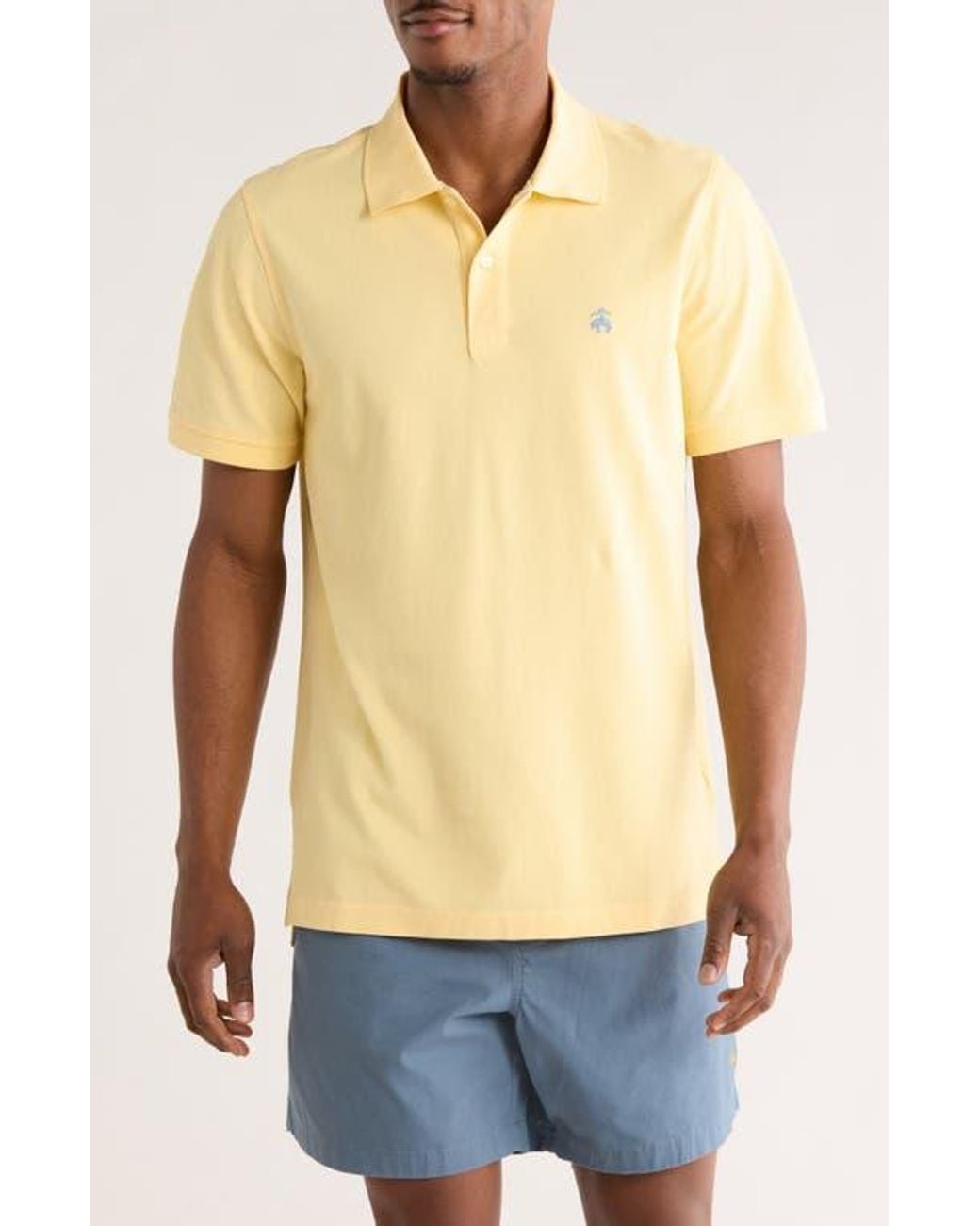 Brooks Brothers Yellow Solid Cotton Piqué Polo for men