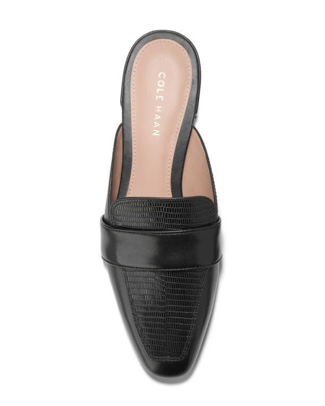 Cole Haan Black Pasha Embossed Mule