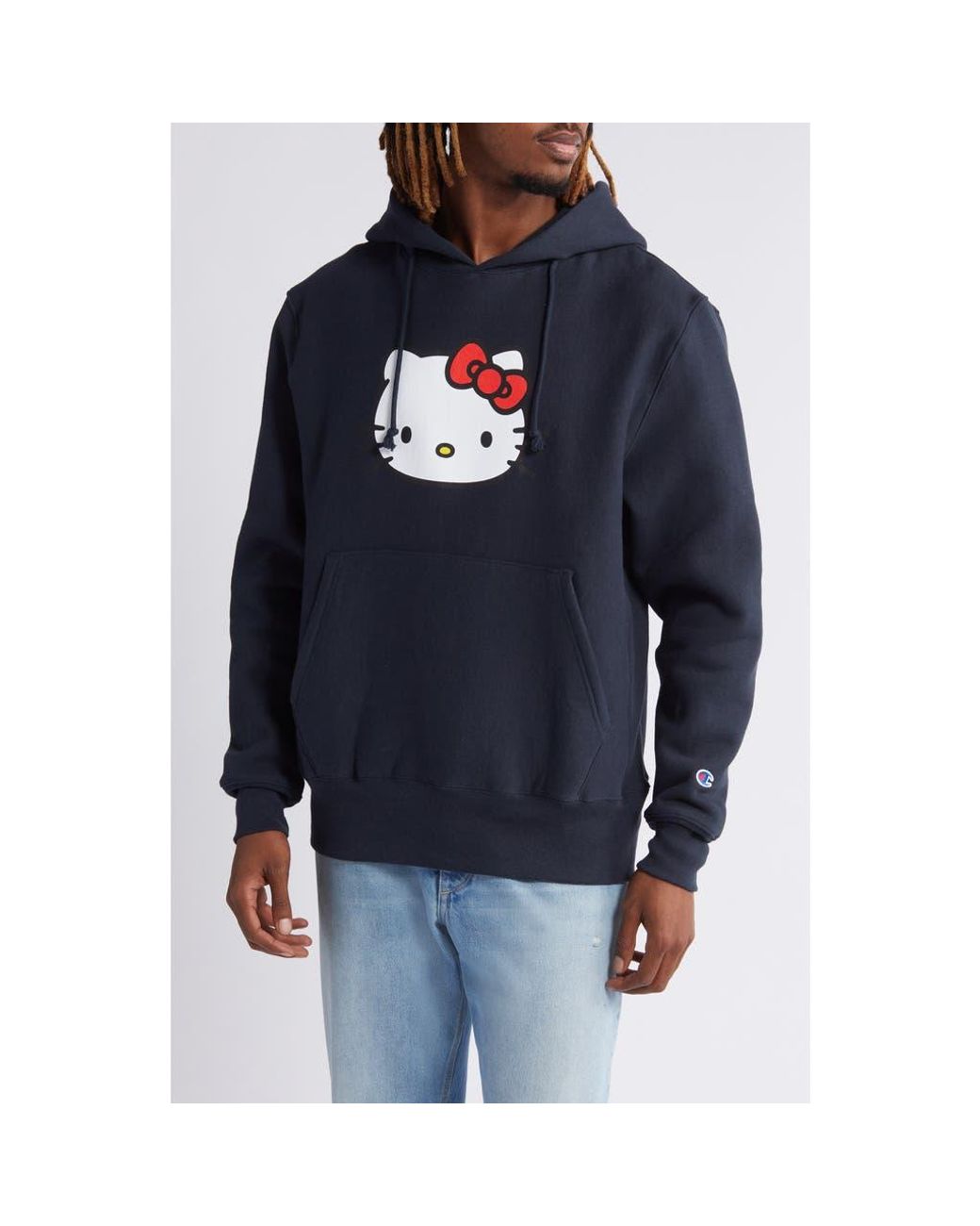 Champion X Sanrio Hello Kitty 50Th Anniversary Fleece Graphic Hoodie in Blue Lyst