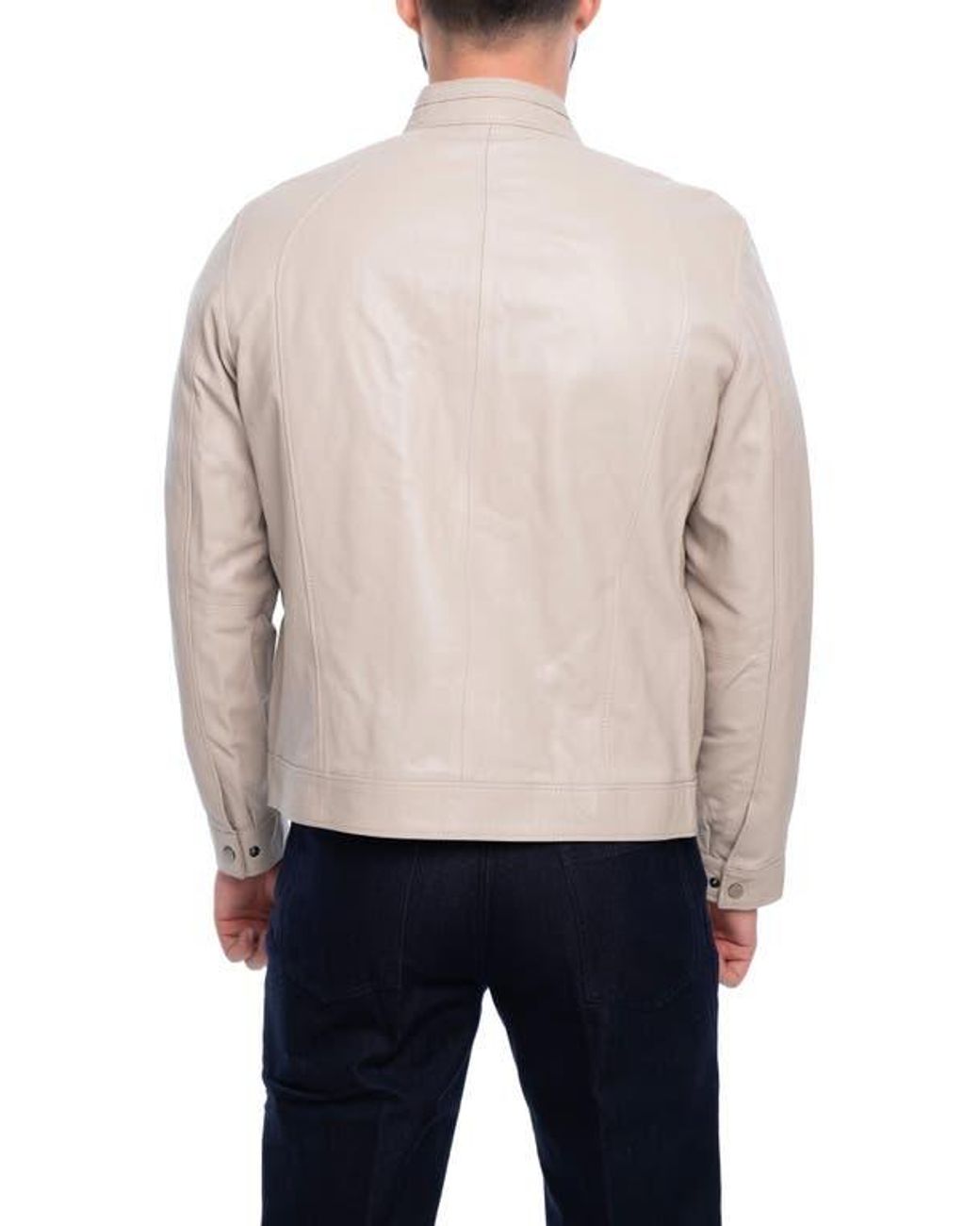 VELLAPAIS Natural Smooth Leather Jacket for men