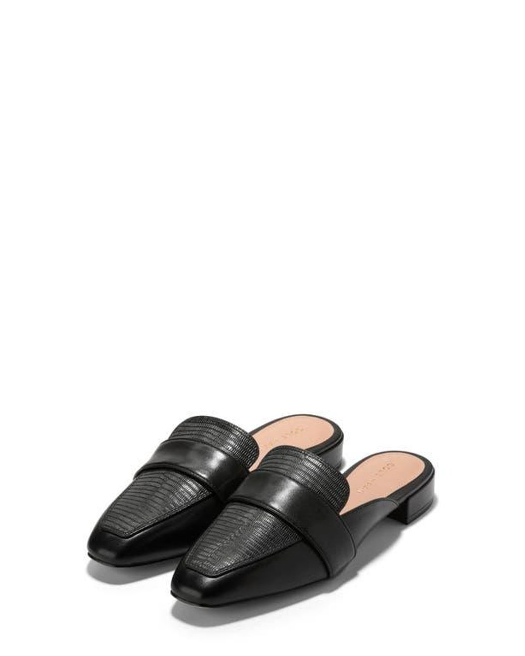 Cole Haan Black Pasha Embossed Mule