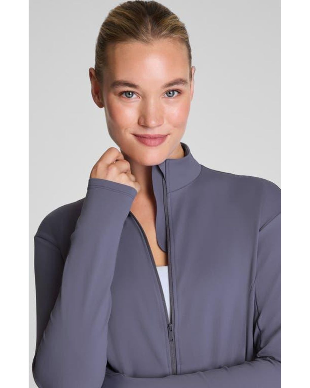 Spanx Purple Brushed Full Zip Jacket