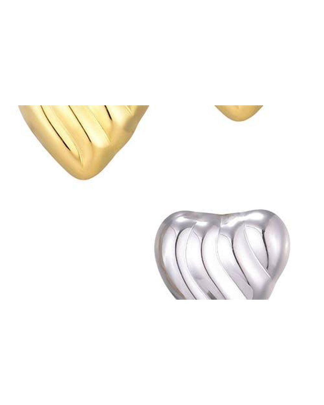 Adornia White Statement Heart Stud Earrings