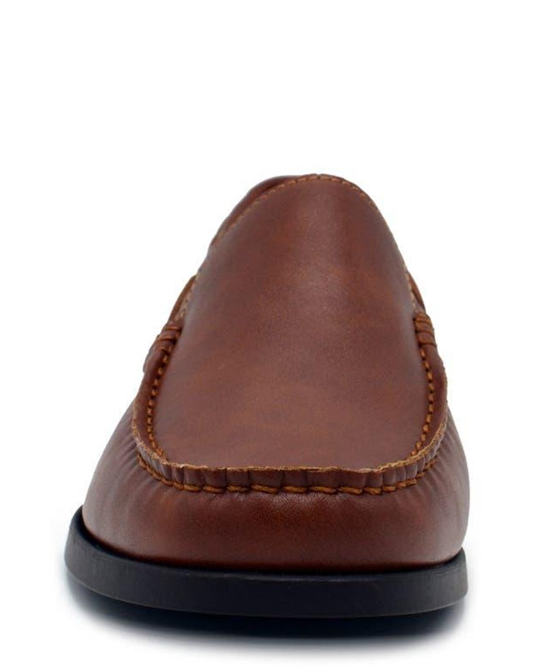 Aston Marc Brown Faux-Leather Slip-On Loafers for men