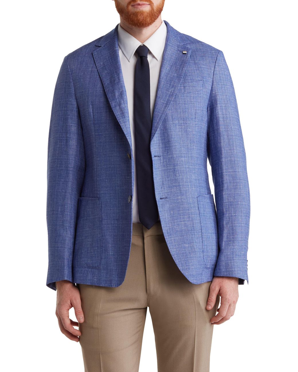 BOSS by HUGO BOSS Hanry Linen & Wool Blend Sport Coat In Navy At