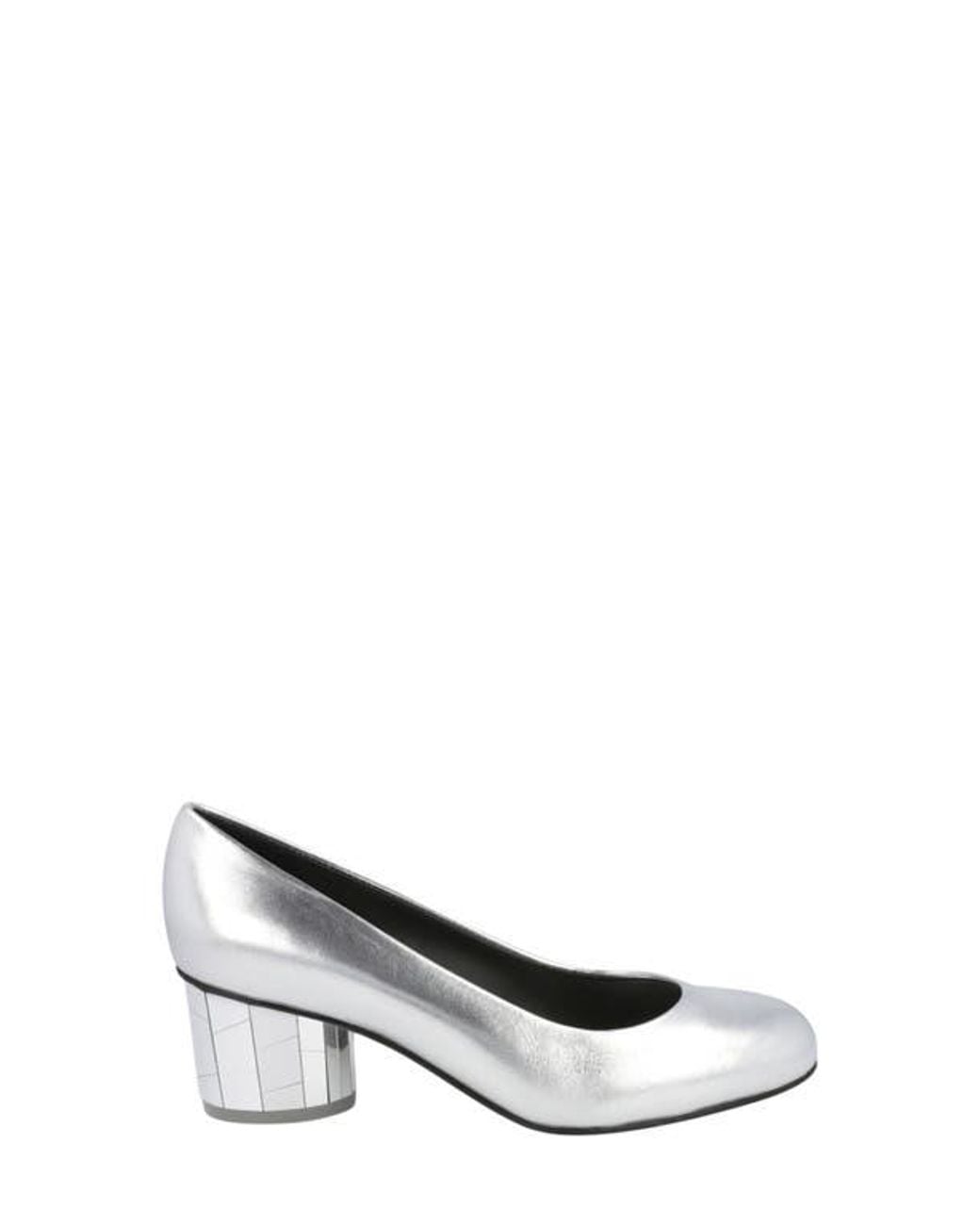 Ferragamo White Farrah Mirror Heel Pump