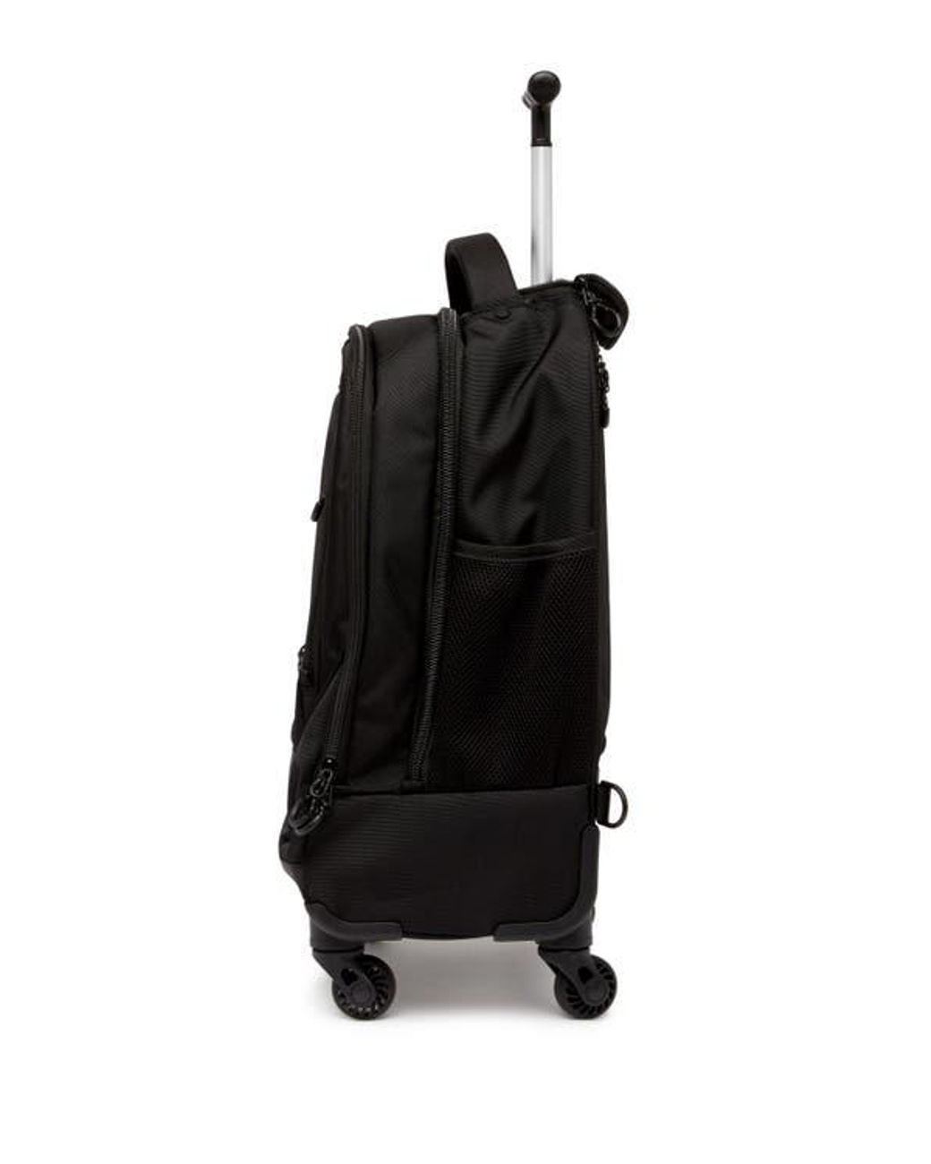 Kenneth Cole Black 1680D Poly 4 Wheel Roller Backpack for men