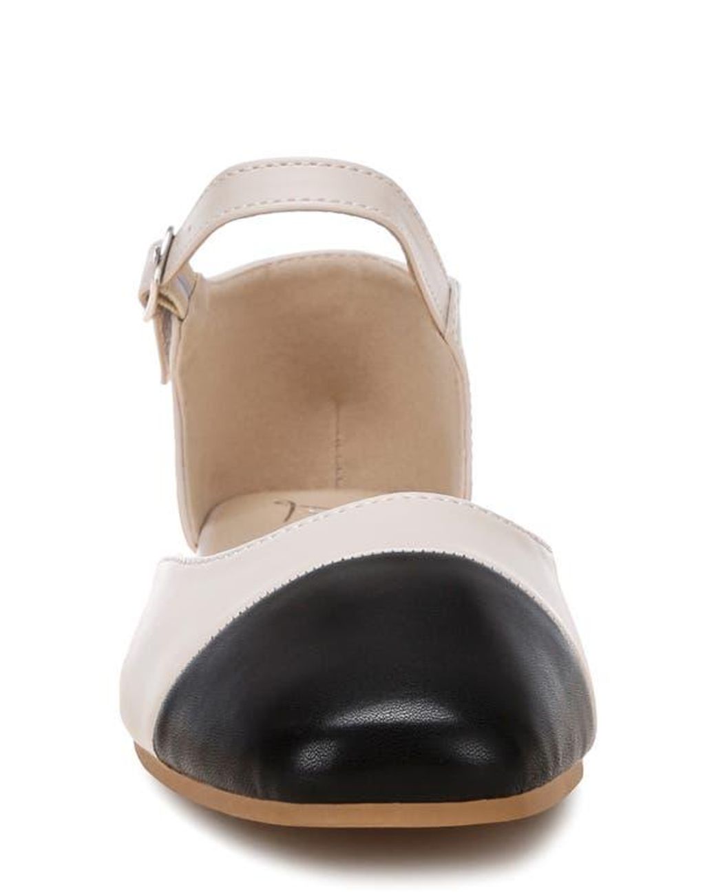 LONDON RAG White Clevea Cap Toe Flat