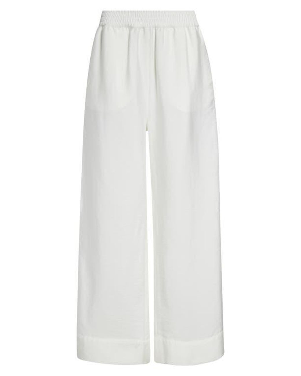 teurn studio スラックス Teurn Studios Fluid Elastic Waist Trousers in White | Lyst
