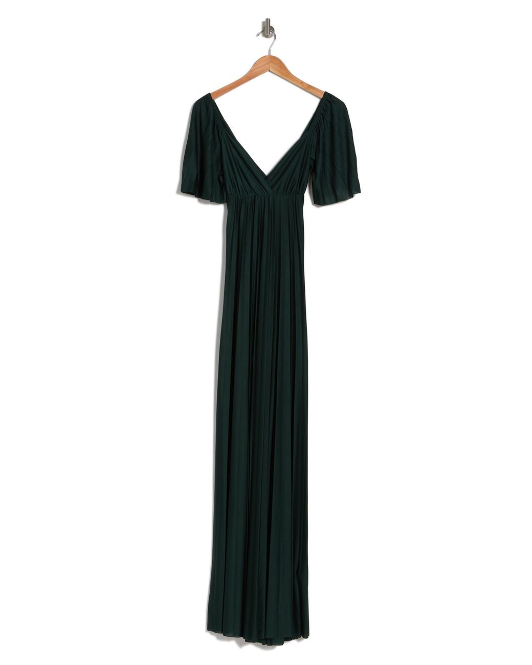 ASOS Flutter Sleeve Pleated Maxi Dress in Blue Lyst