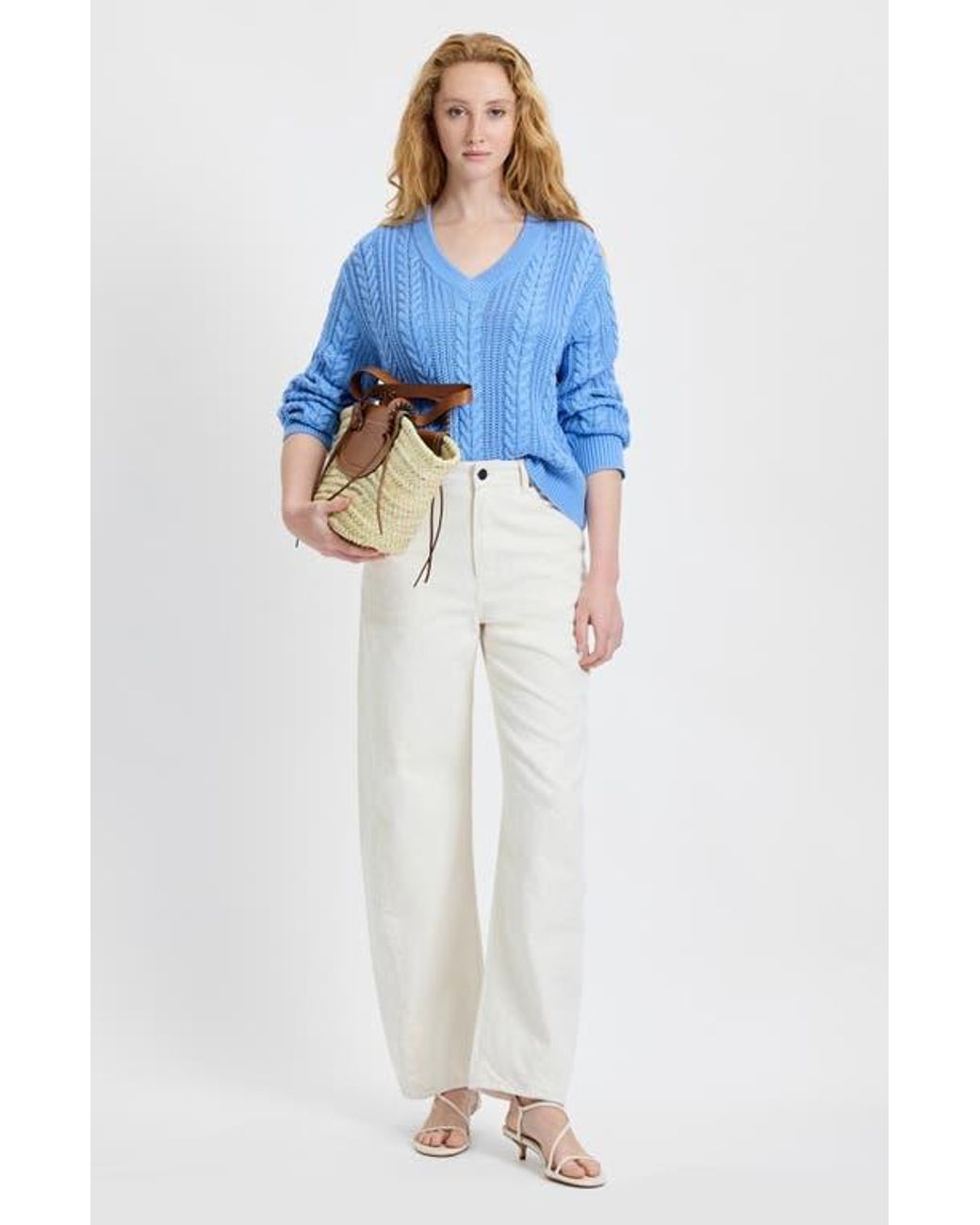 French Connection Blue Ryland Cable Sweater