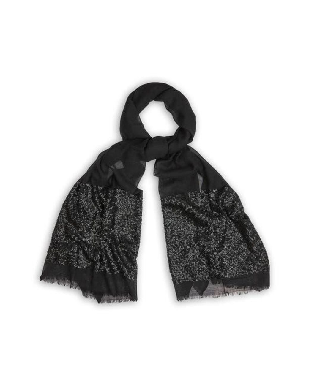 Saachi Black Sequin Wool Formal Scarf