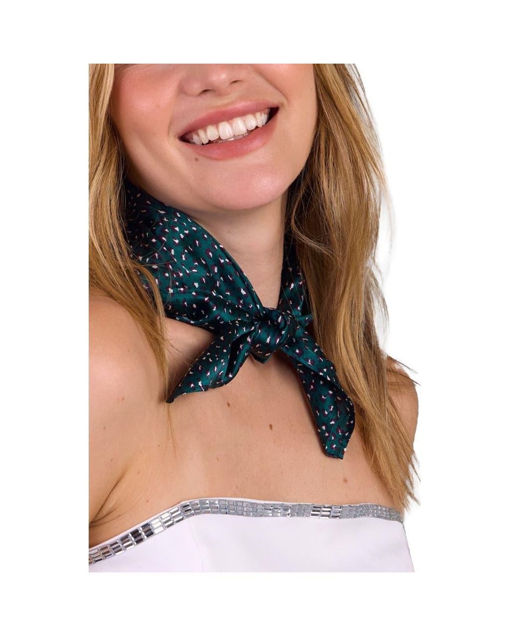 Saachi Blue Speckled Silk Scarf