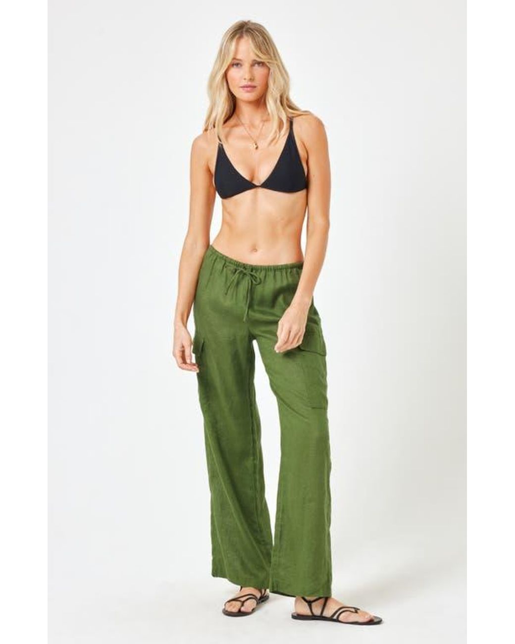 LSPACE Green Sundown Cargo Pants