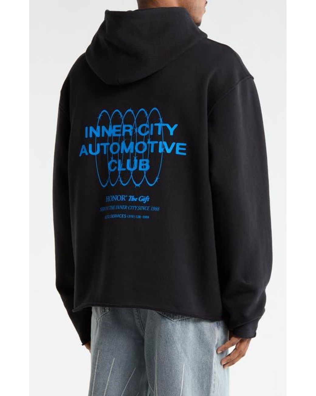 Honor The Gift Black Speedbike Graphic Hoodie for men