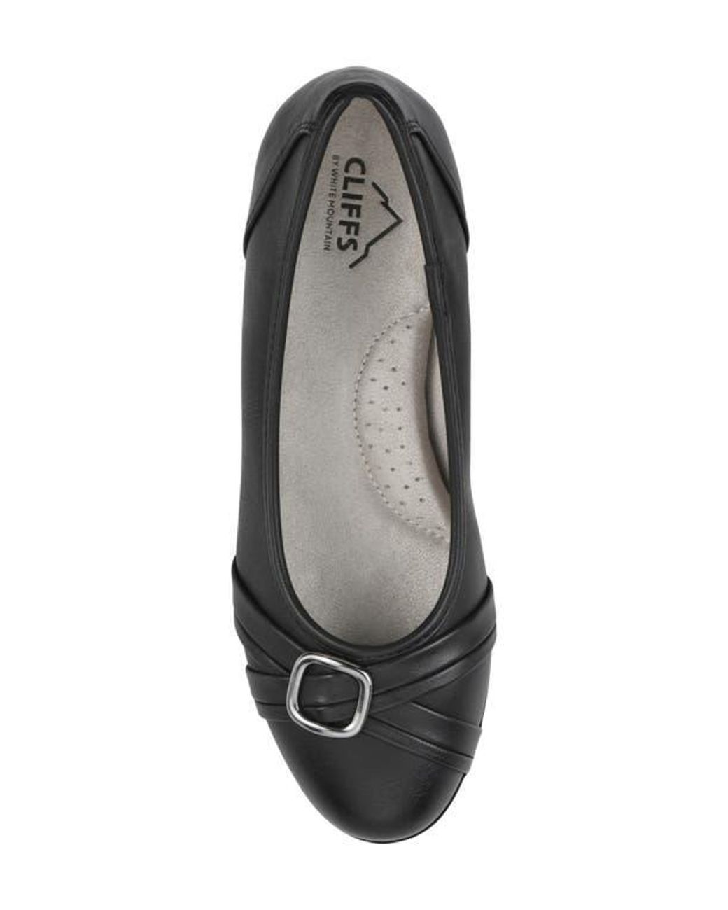 White Mountain Black Calming Buckle Strap Flat