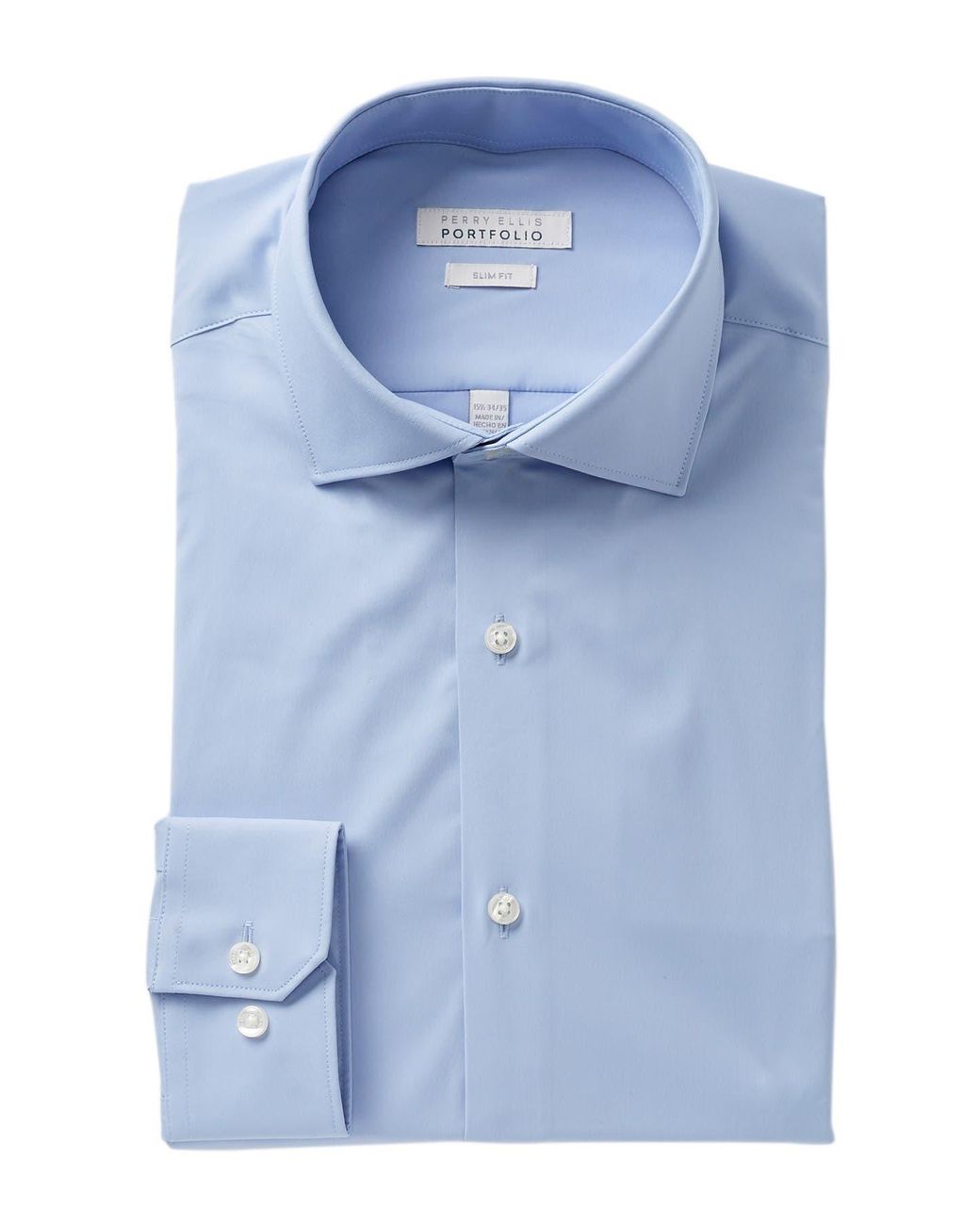 Perry Ellis Tech Slim Fit Shirt in Blue for Men - Lyst
