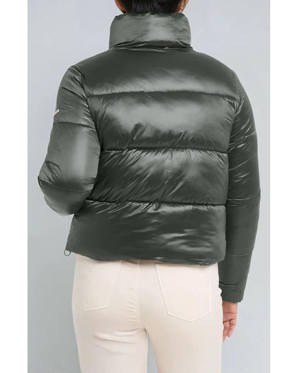 Noize Green Coco-El Water Resistant Crop Puffer Jacket