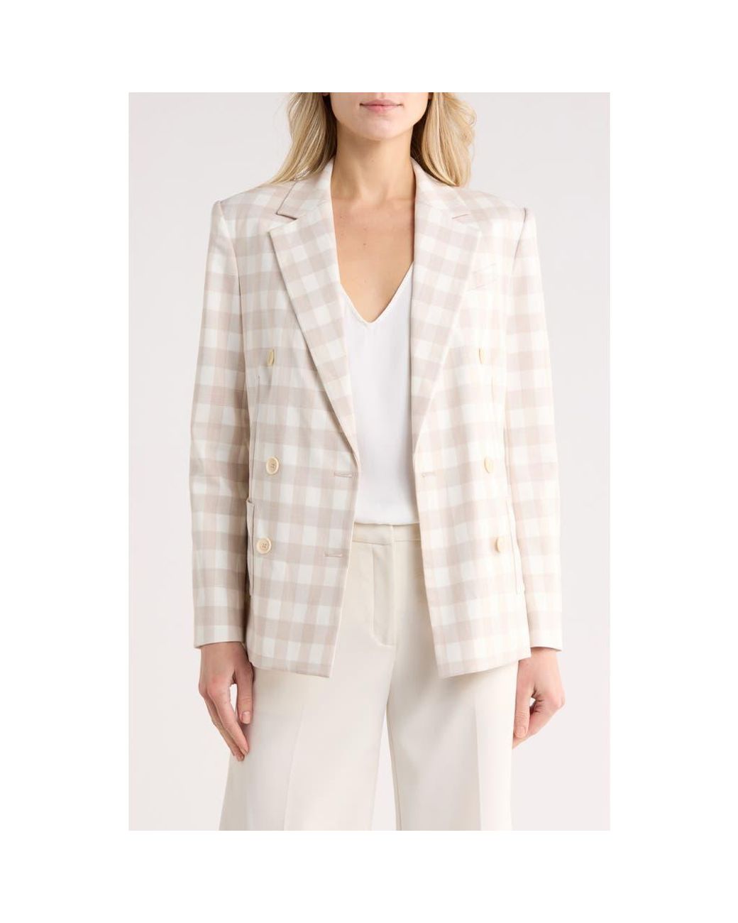 Jonathan Simkhai White Margaux Double Breasted Blazer
