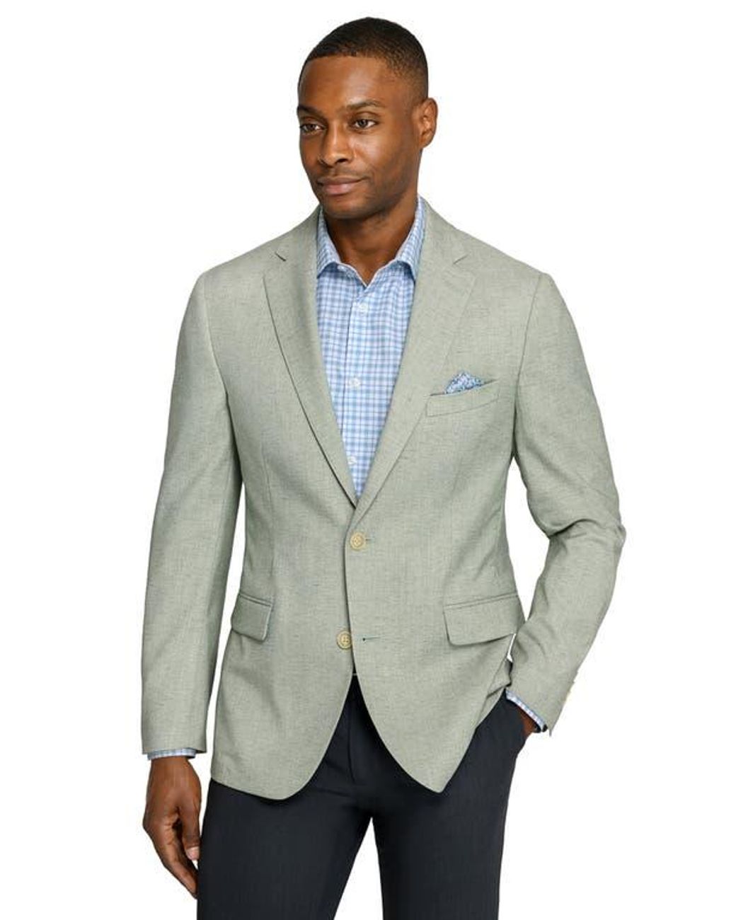Con.struct Green Lino Two-Button Sport Coat for men