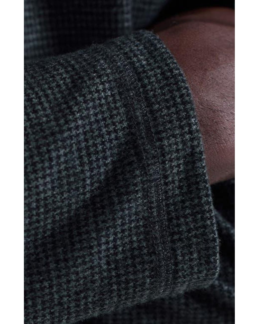 Bugatchi Blue Houndstooth Patern Quarter Zip Top for men