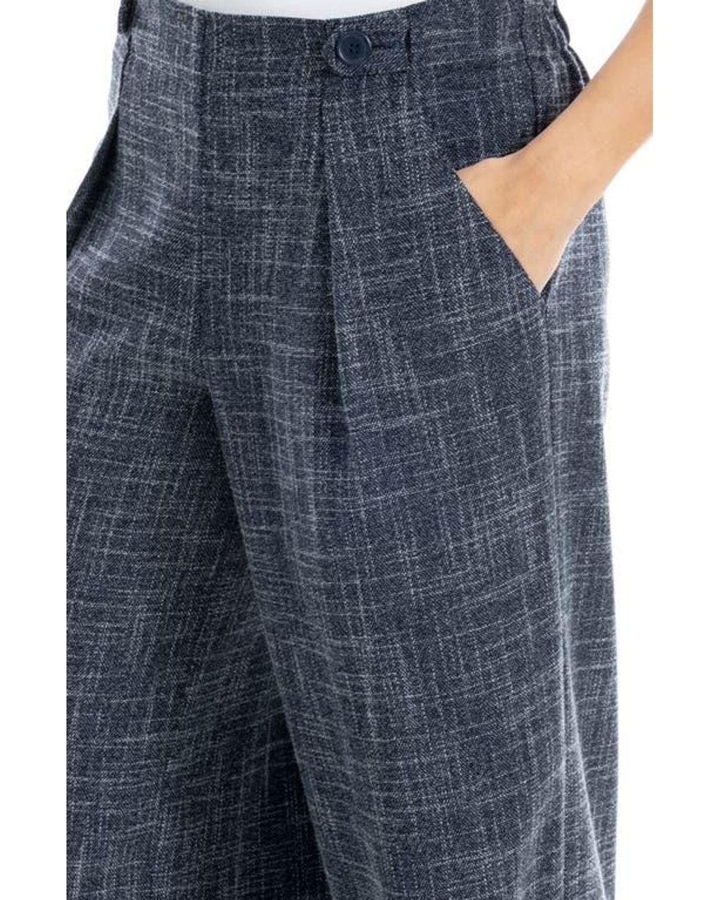 Max Studio Blue Soft Pleat Front Trousers