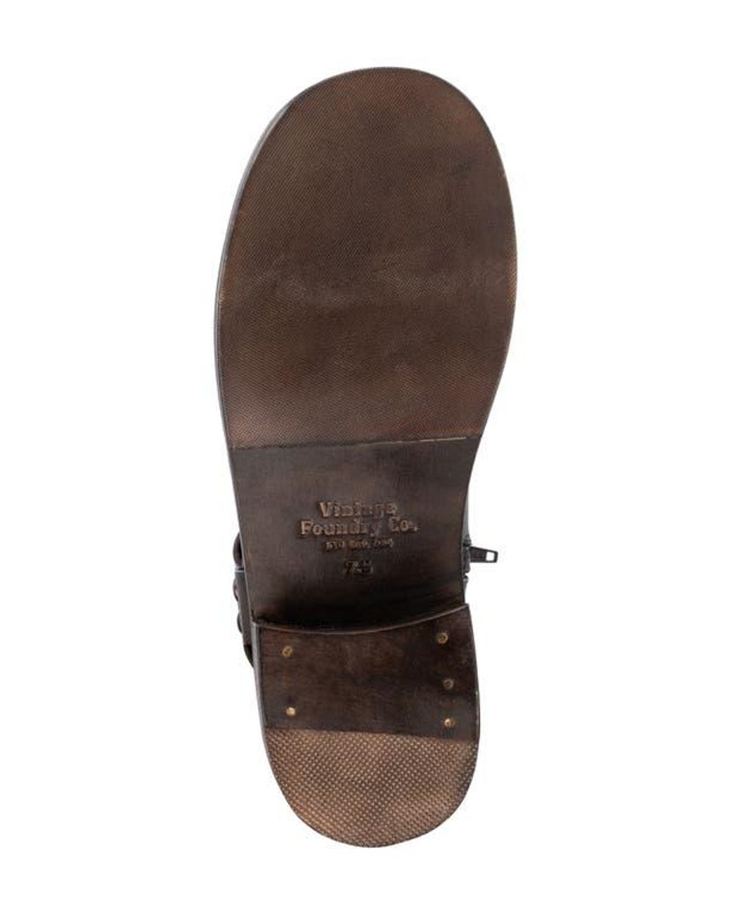 Vintage Foundry Brown Vintage Leather Patchwork Knee-High Boots