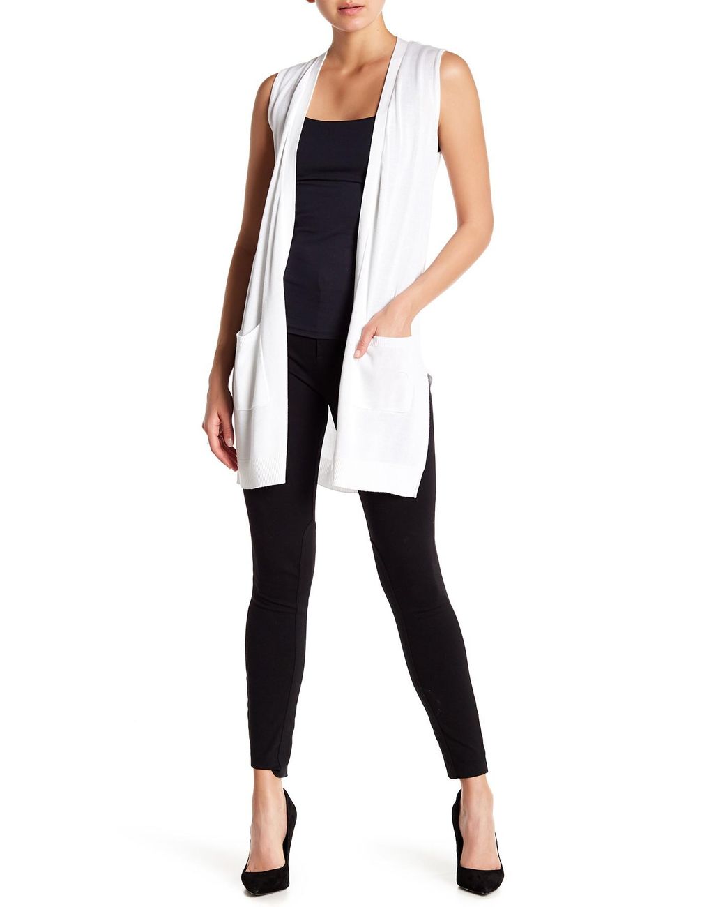 White sleeveless cardigan clearance womens
