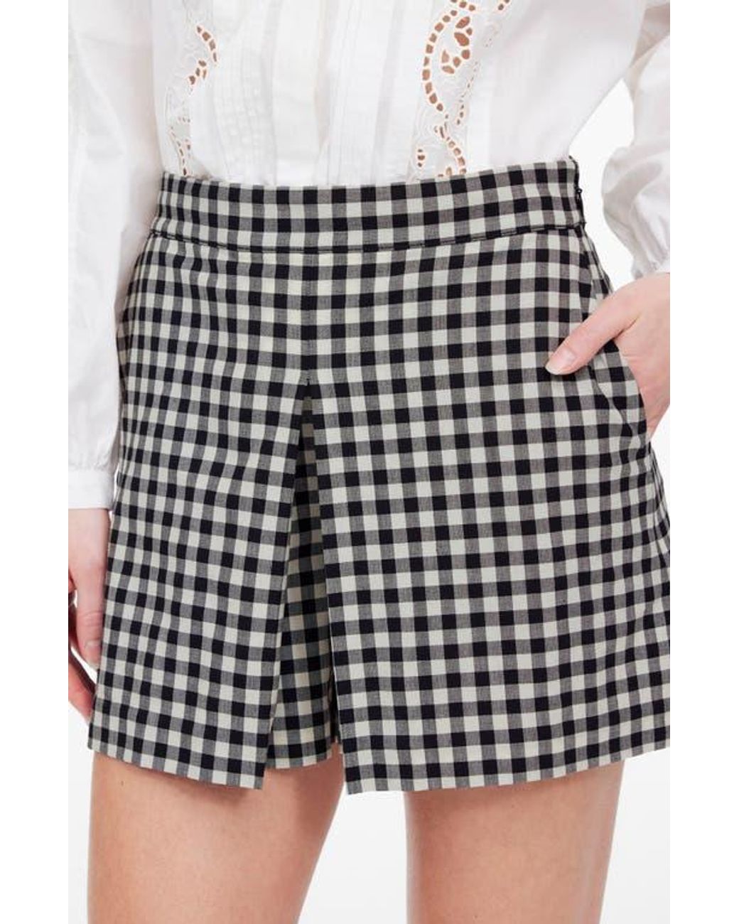Madewell Black Gingham Miniskort