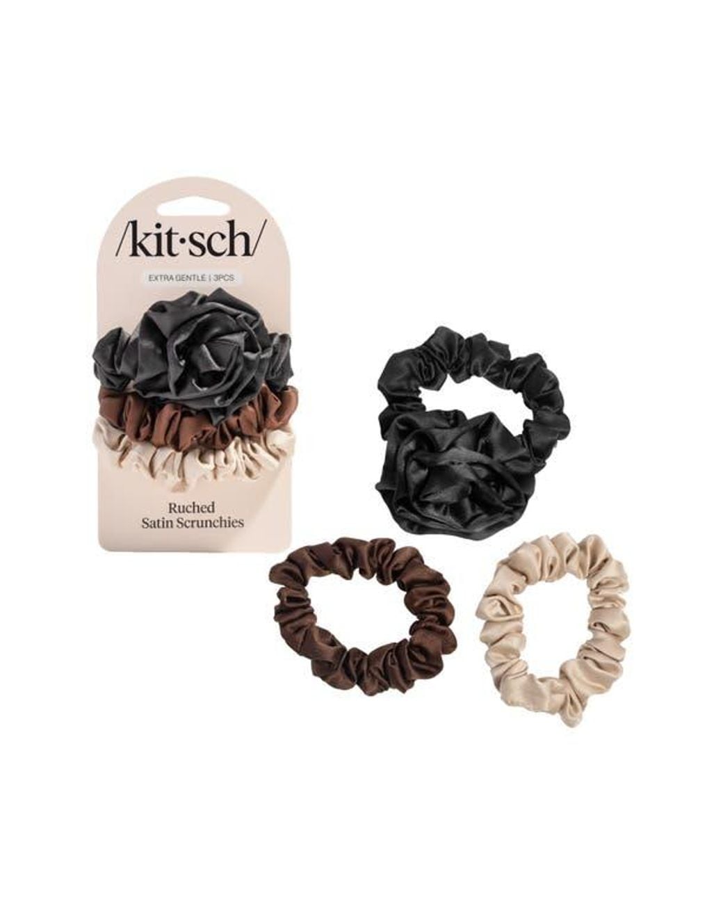 Kitsch Metallic 3-Pack Assorted Rosette Scrunchies