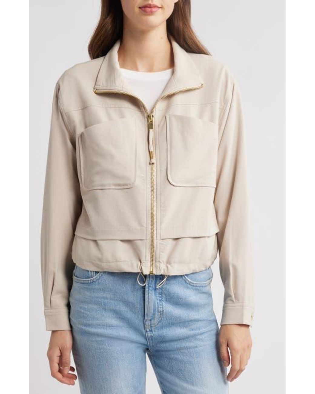 Wit & Wisdom Natural Double Layer Front Zip Jacket