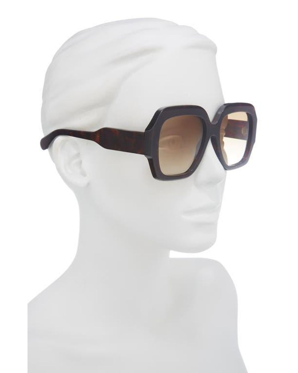 Chloé Brown 56Mm Rectangular Sunglasses