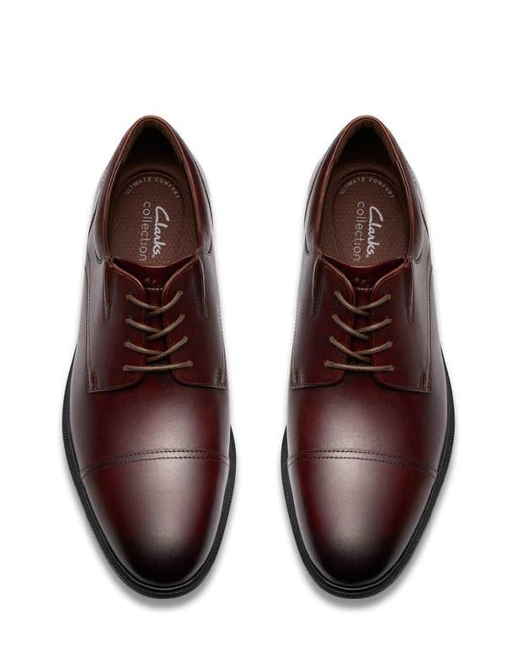 Clarks Brown Steadwell Cap Oxford for men