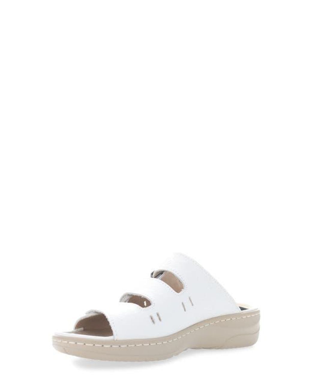 Propet White Breezy Walker Slide Sandal