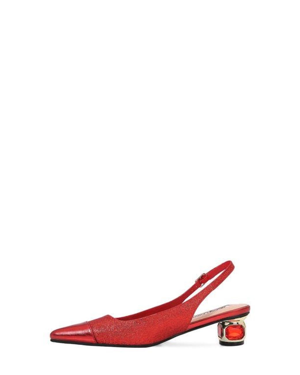 Lady Couture Red Saphire Pointed Toe Slingback Pump