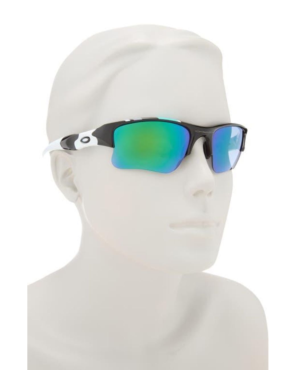 Oakley Blue 63Mm Wrap Half Frame Sunglasses for men