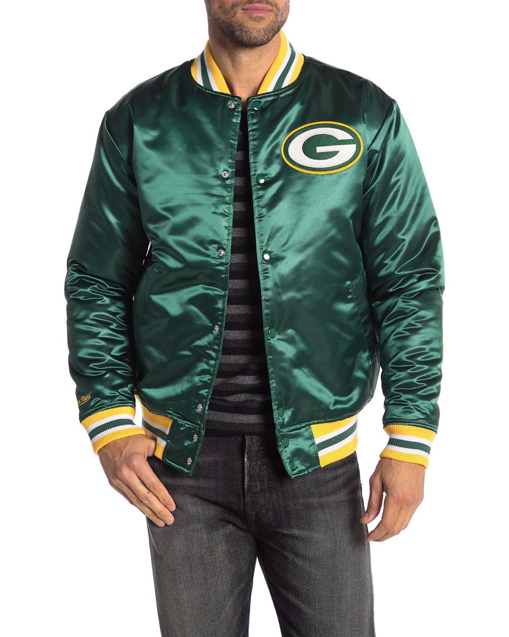Mitchell & Ness Nfl Green Bay Packers Satin Jacket for Men | Lyst