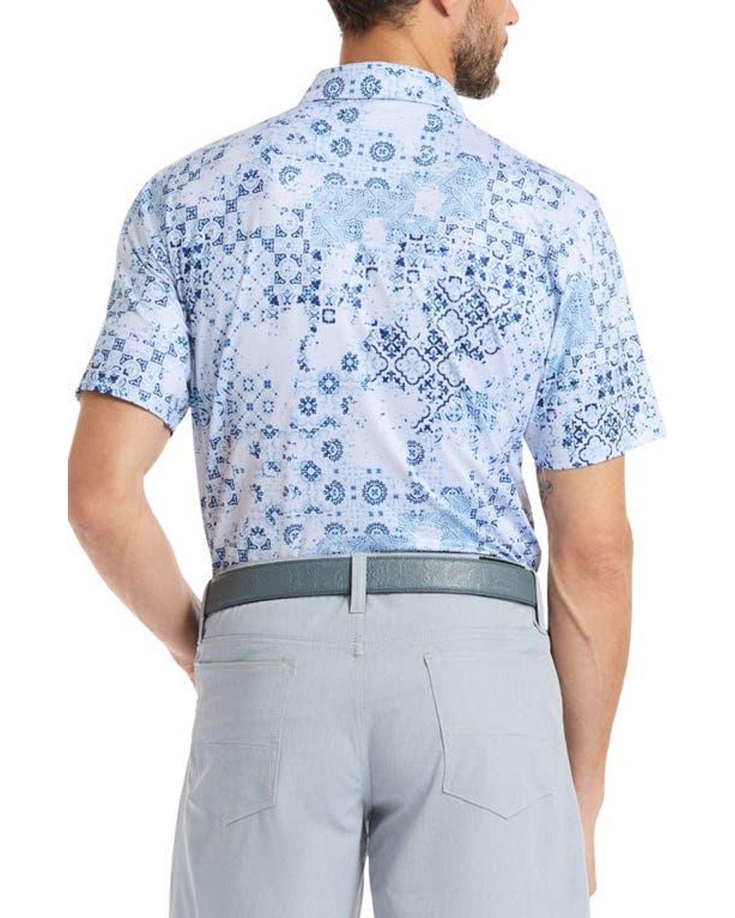 Robert Graham Blue Riverside Knit Polo for men