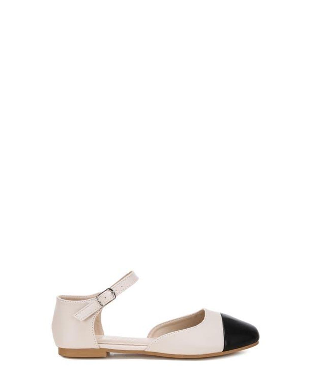 LONDON RAG White Clevea Cap Toe Flat