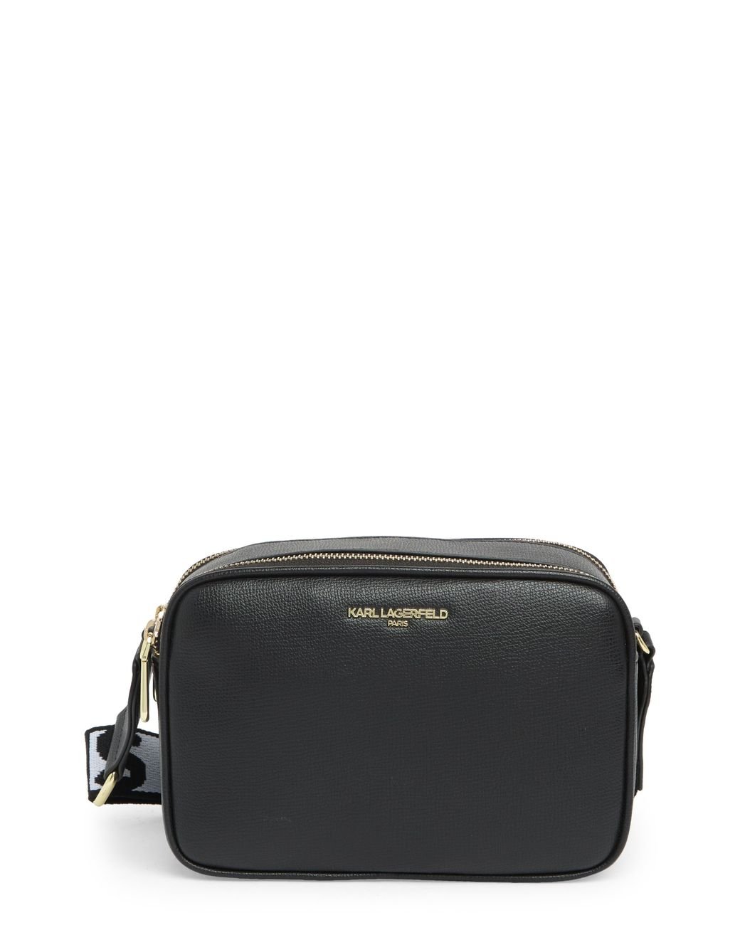 Karl Lagerfeld Maybelle Camera Crossbody Bag In Black/gold At Nordstrom