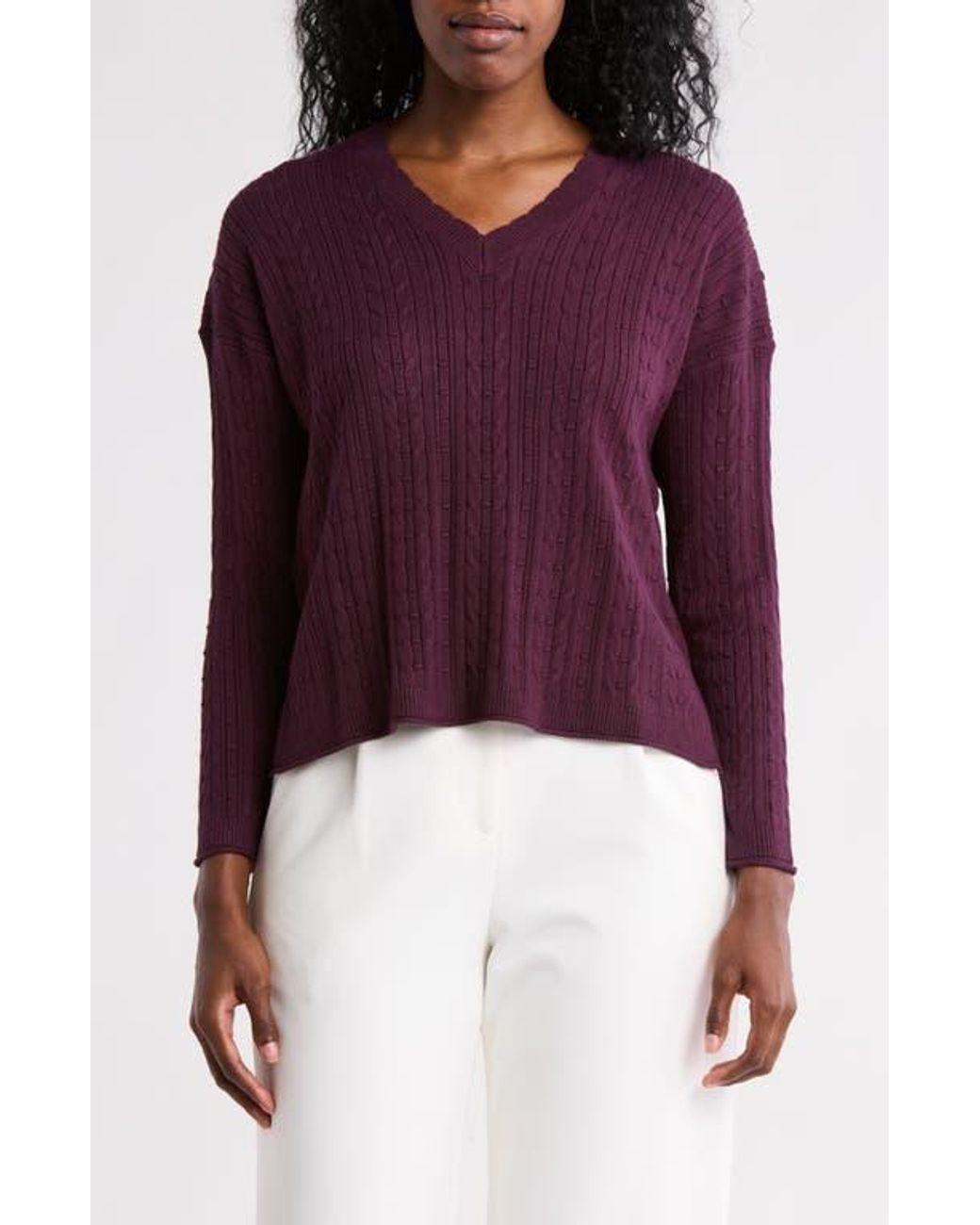 Purple popcorn sweater sale