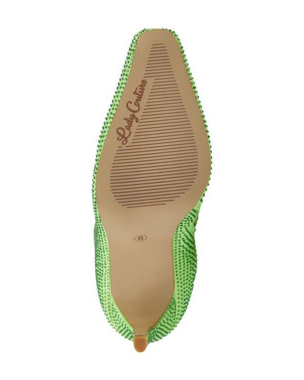 Lady Couture Green Diamond Rhinestone Pointed Toe Boot
