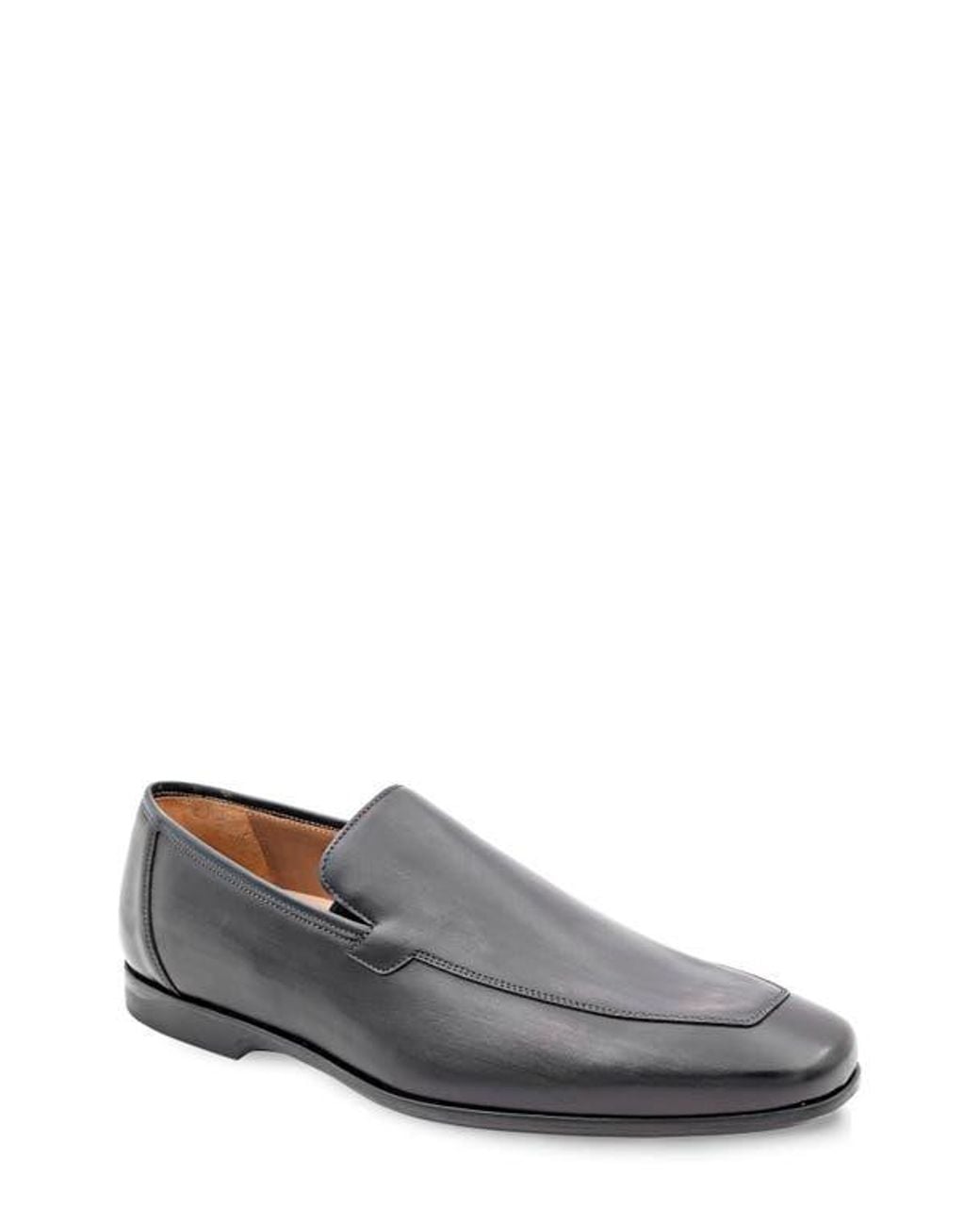 Mezlan Gray Apron Toe Leather Loafer for men