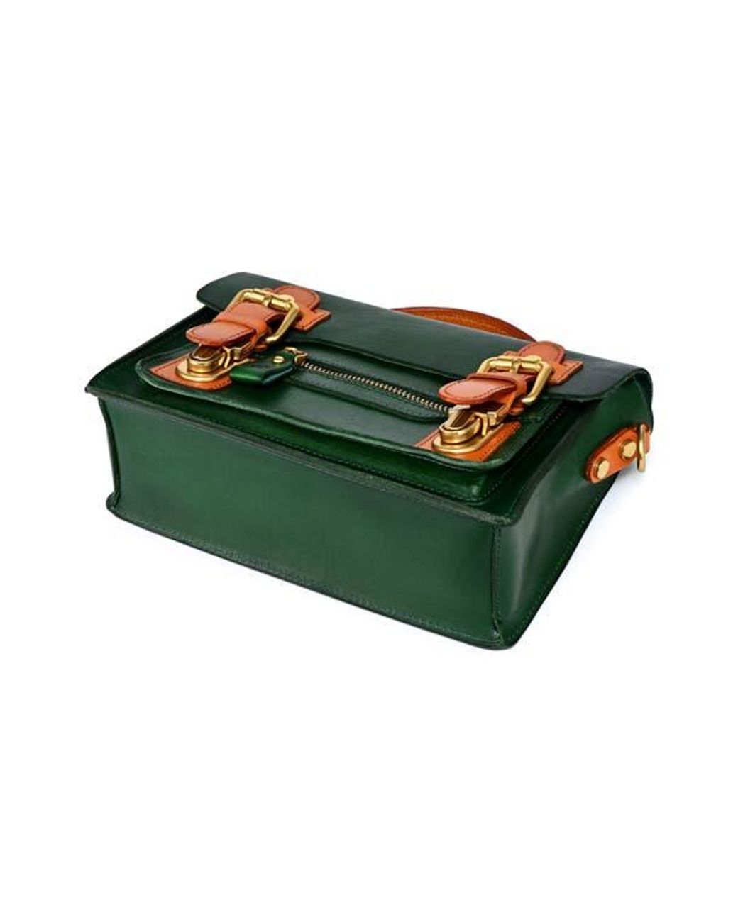 Old Trend Green Aster Mini Leather Satchel