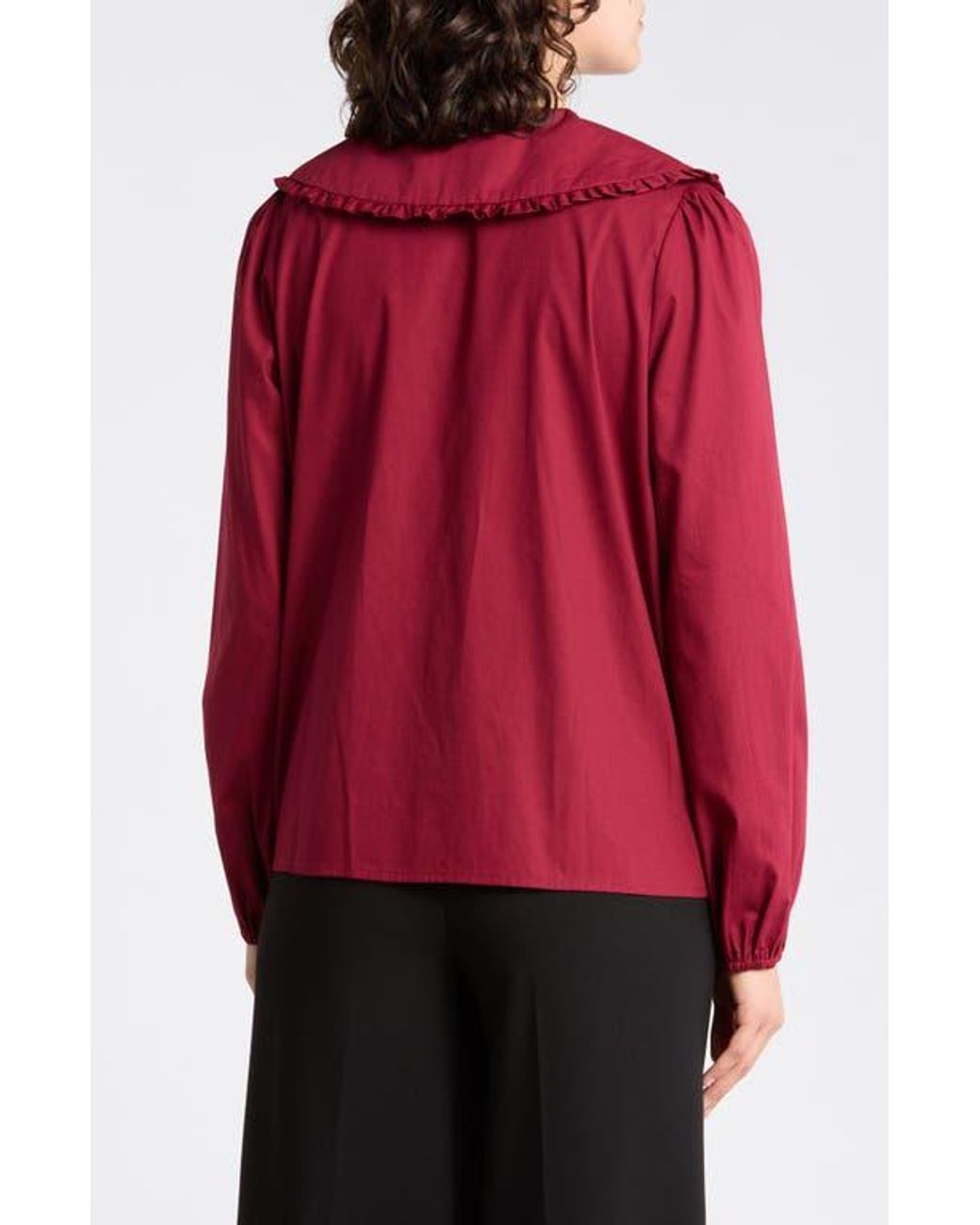 Gemma Jane Red Peter Pan Collar Top