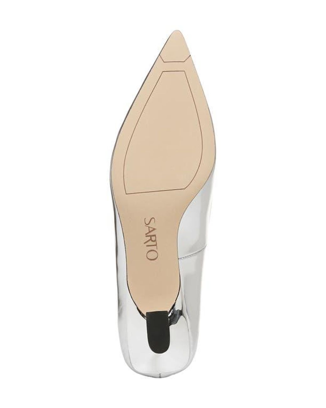 Sarto White Diva Kitten Heel Pointed Toe Pump