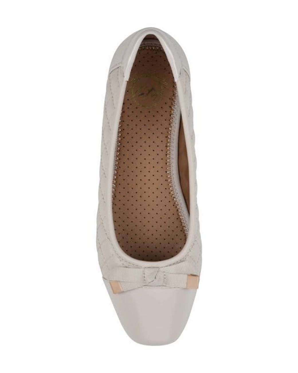White Mountain Gray Quilted Cap-Toe Ballet Flats