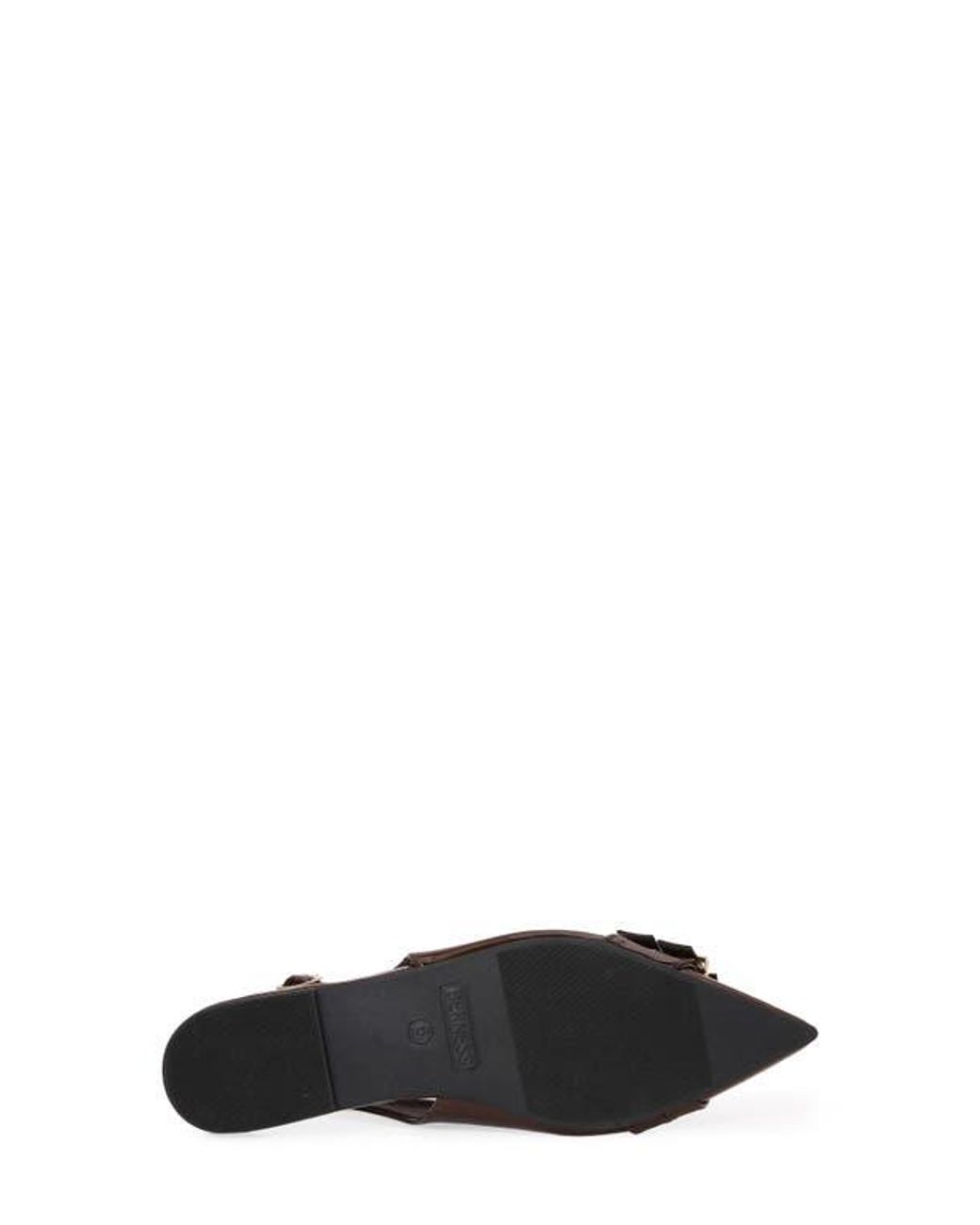 BERNESS Brown Buckle Slingback Pointed Toe Flat